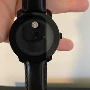 Movado Bold Swarovski Leather band Watch